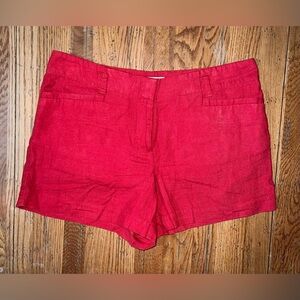 LOFT Outlet Women’s Tie Waist Red Linen Shorts! Size 2.